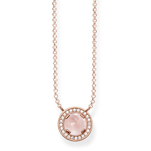 Collar de luz de luna rosa de oro rosa