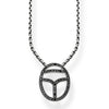 Collar de escarabajo negro de Plata