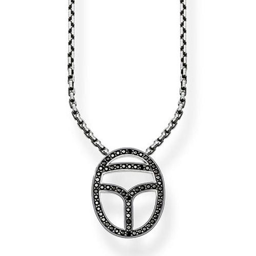 Collar de escarabajo negro de Plata