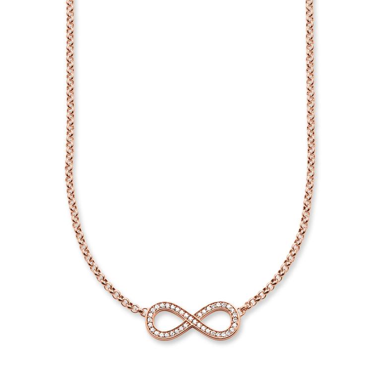 Collar de infinity de Baño de oro rosa