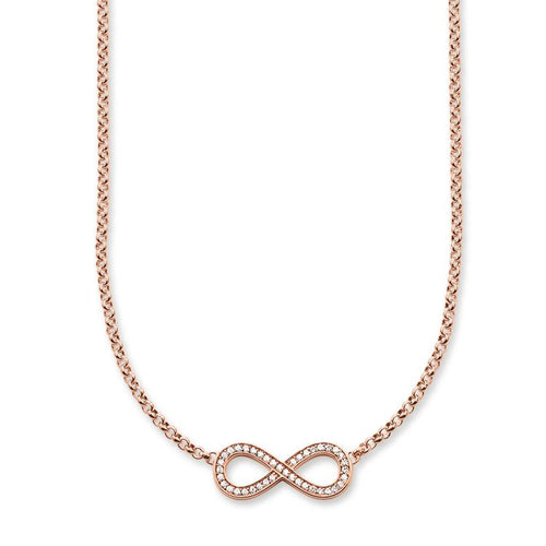 Collar de infinity de Baño de oro rosa