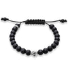 Pulsera de cordón de calavera de Plata