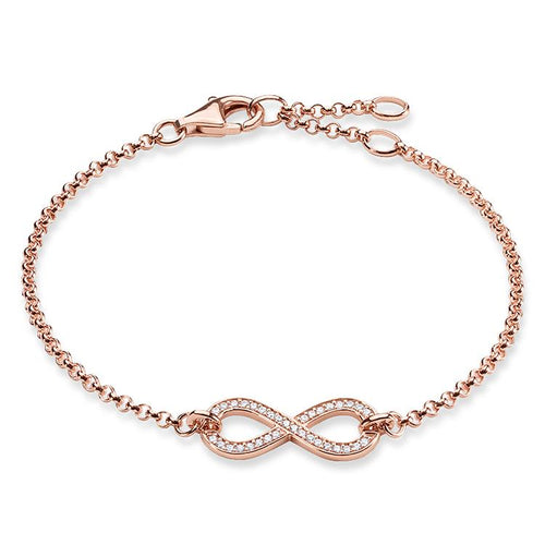 Pulsera de infinity de Baño de oro rosa