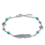Pulsera de pluma etnica de Plata oscurecida