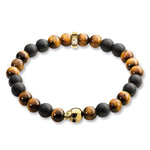 Pulsera de calavera café de Baño de oro
