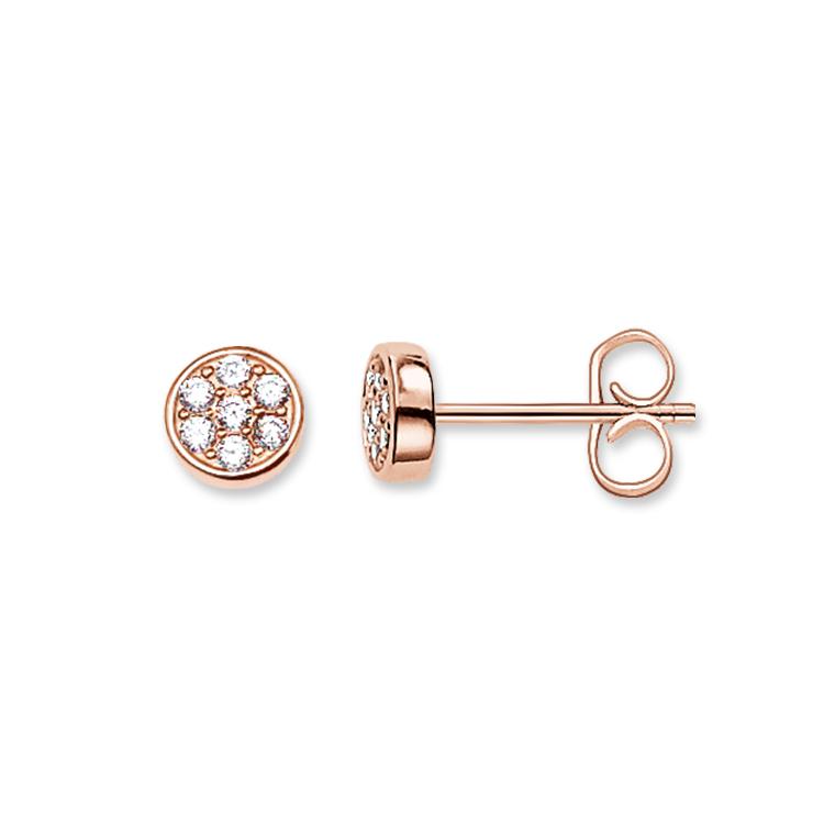 Arete de brillantes de Baño de oro rosa