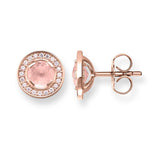 Arete de luz de luna rosa de oro rosa