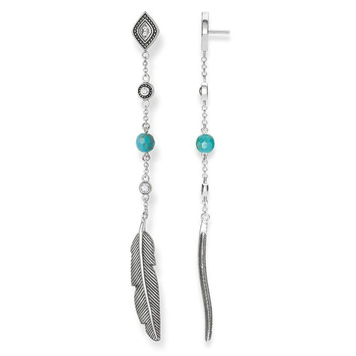 Pendiente de pluma étnica de Plata osc