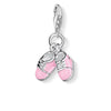 Charm de zapatos rosa de bebe de Plata