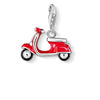 Charm de pasola roja de Plata