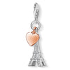 Charm de Torre Eiffel con corazón de Plata