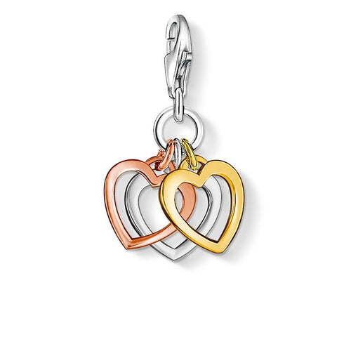 Charm de trés corazones de Plata