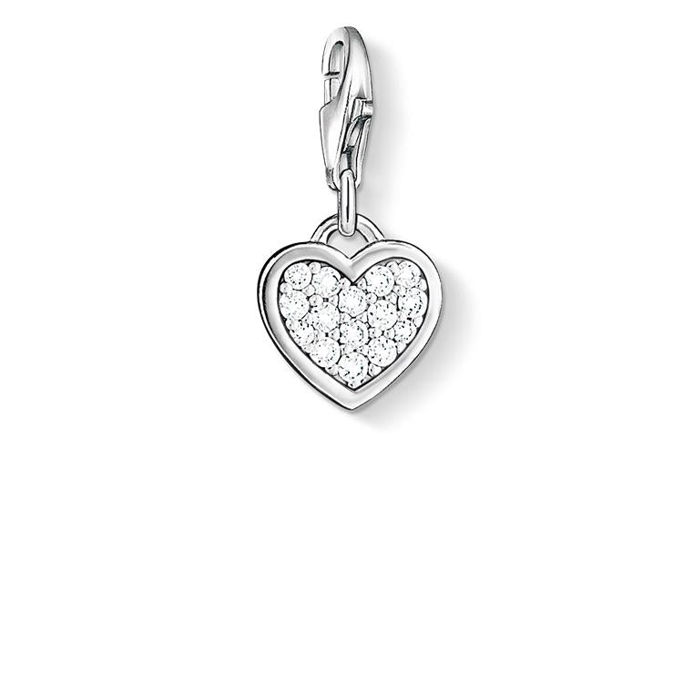 Charm de corazón brillante de Plata