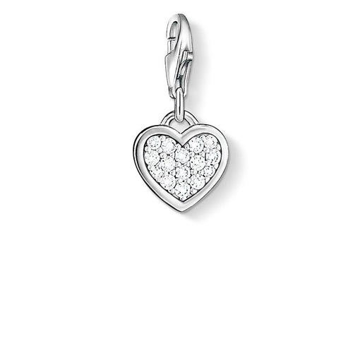 Charm de corazón brillante de Plata