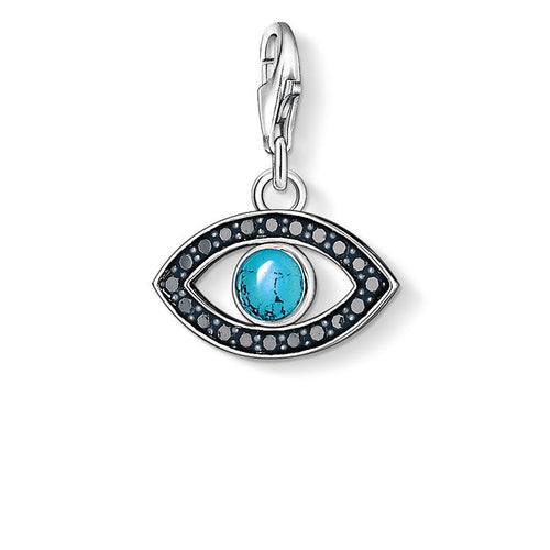 Charm de el ojo de Nazar plano de Plata