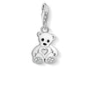 Charm de osito teddy con corazón de Plata