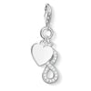 Charm de corazón con infinity de Plata