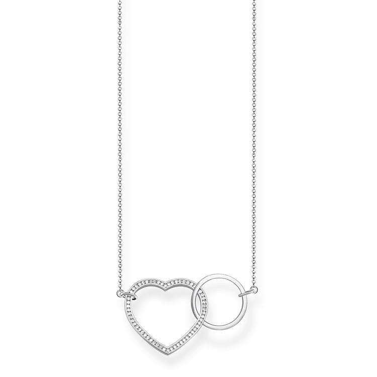 Collar de together corazón grande de Plata
