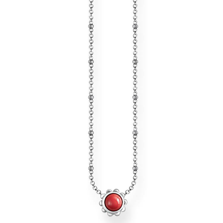 Collar de Étnico Rojo de Plata oscurecida