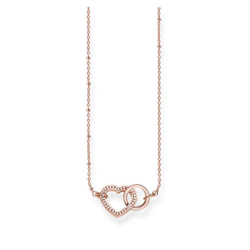 Collar corazón together forever de oro rosa