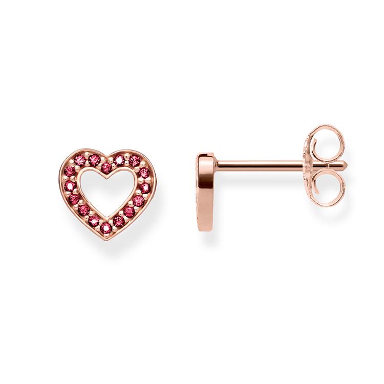 Arete de corazón pequeño de oro rosa