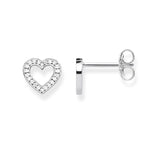 Arete de corazón grande de Plata