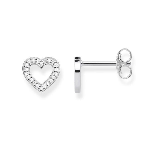 Arete de corazón grande de Plata