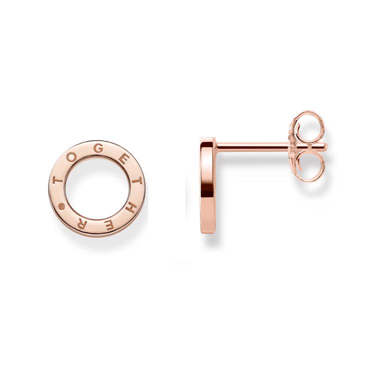 Arete de circles together de oro rosa