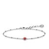 Pulsera Étnica Roja de Plata oscurecida