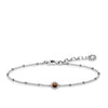 Pulsera marrón étnica de Plata oscurecida