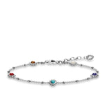 Pulsera multicolor étnica de Plata
