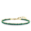 Pulsera verde de Baño de oro