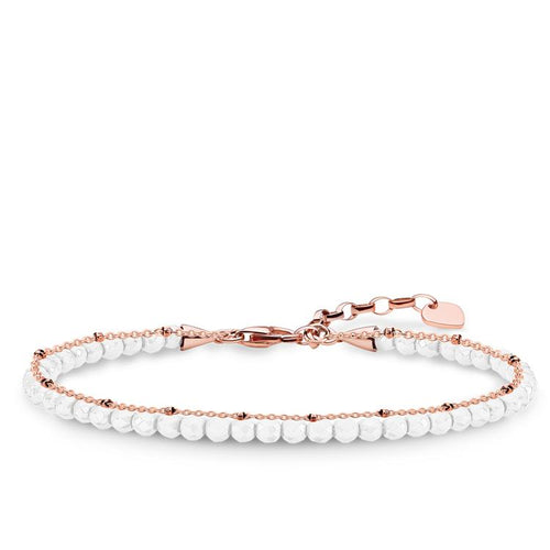 Pulsera Blanca de Baño de oro rosa
