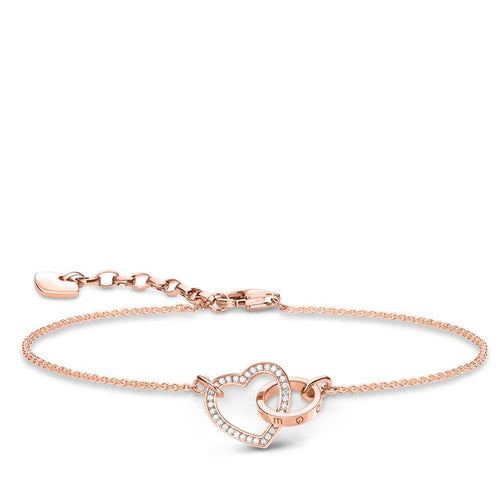 Pulsera Together Forever corazón oro rosa