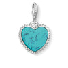 Charm de Corazón Turquesa de Plata