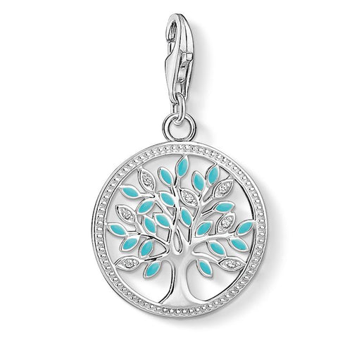Charm de árbol de la vida esmaltado de Plata