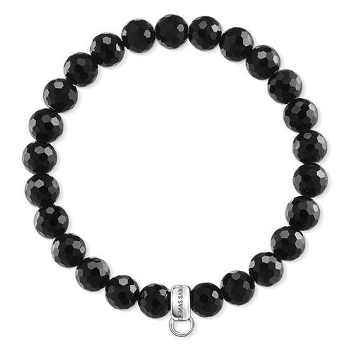 Pulsera elástica Negra de Plata
